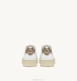 mulheres tênis baixo medalhista em couro branco ouro Autry 86XF163 - Image 3