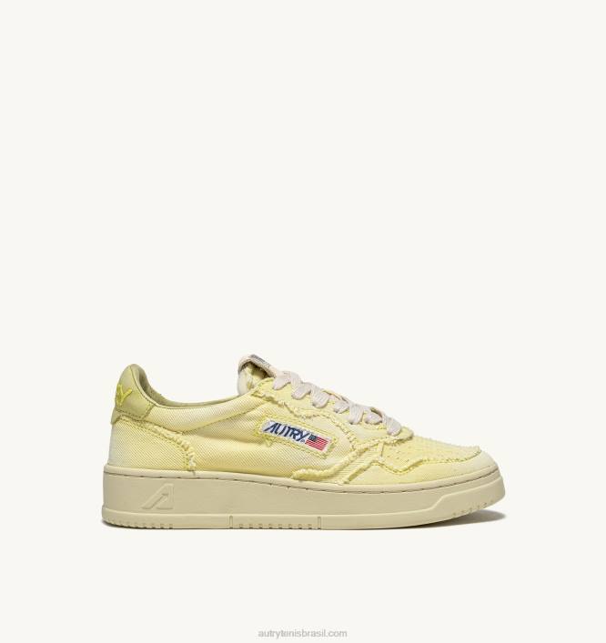 mulheres_tenis_baixo_medalhista_em_denim_iris_amarelo_autry_86xf213.jpg mulheres tênis baixo medalhista em denim iris amarelo Autry 86XF213 - Image 1