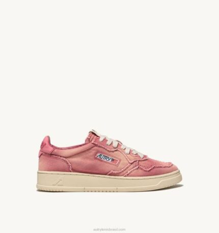 mulheres tênis baixo medalhista em jeans rosa coral Autry 86XF243
