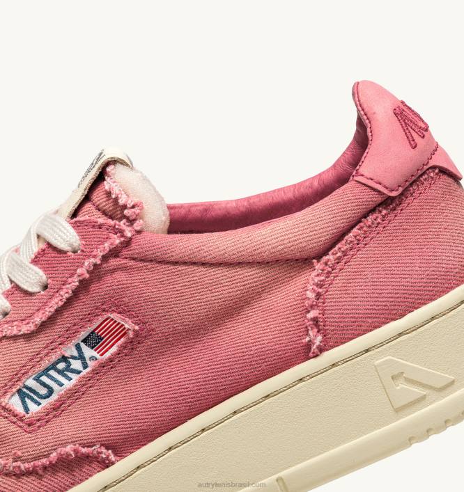 mulheres tênis baixo medalhista em jeans rosa coral Autry 86XF243 - Image 6
