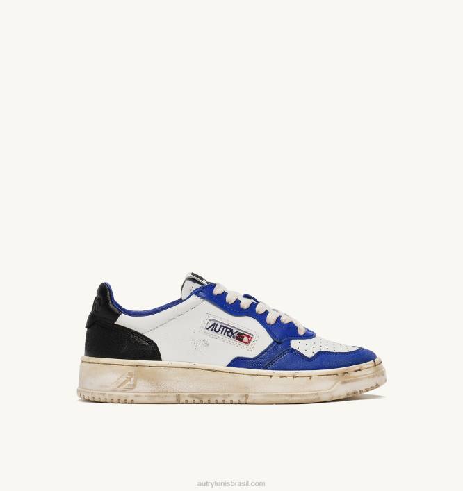 mulheres_tenis_cano_baixo_super_vintage_em_couro_branco_azul_e_preto_autry_86xf200.jpg mulheres tênis cano baixo super vintage em couro branco azul e preto Autry 86XF200 - Image 1