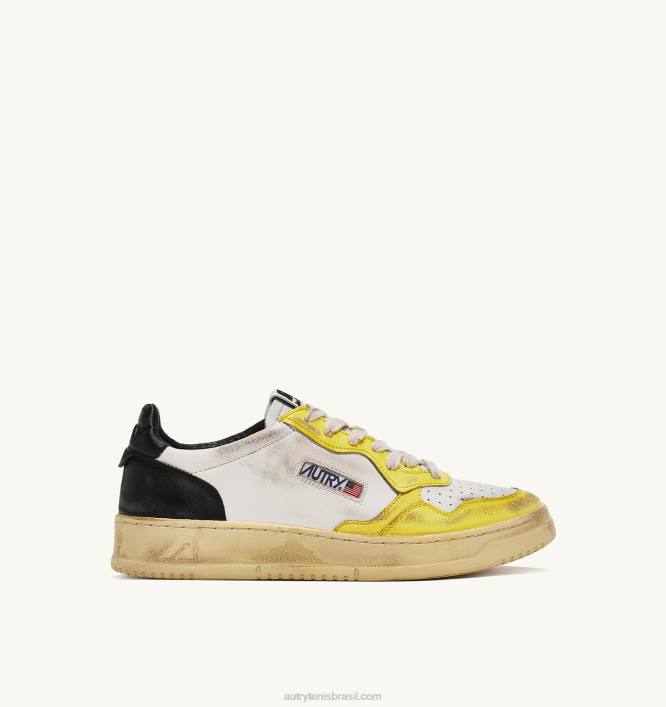 mulheres_tenis_cano_baixo_super_vintage_em_couro_branco_preto_e_amarelo_autry_86xf202.jpg mulheres tênis cano baixo super vintage em couro branco preto e amarelo Autry 86XF202 - Image 1