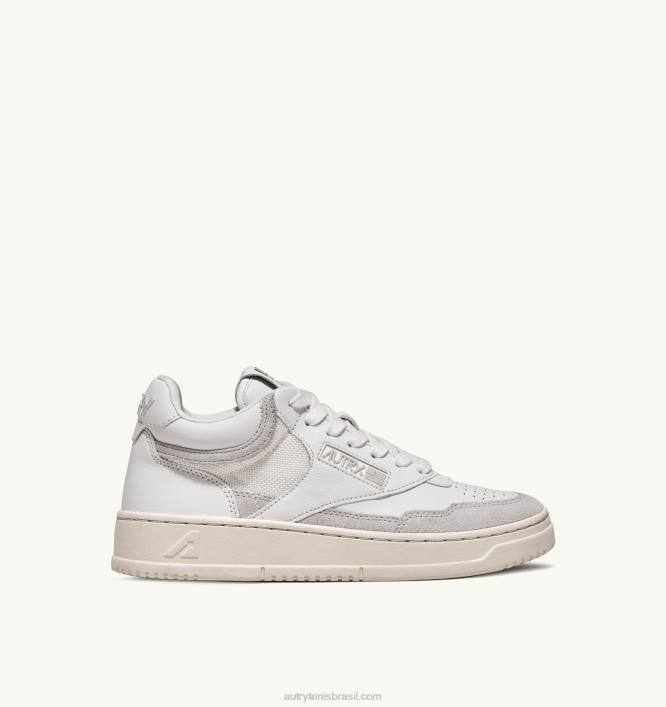 mulheres_tenis_cano_medio_aberto_em_couro_e_camurca_branco_autry_86xf265.jpg mulheres tênis cano médio aberto em couro e camurça branco Autry 86XF265 - Image 1