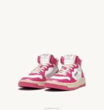 mulheres tênis mid bicolor medalhista em couro branco e fuxia Autry 86XF188 - Image 2