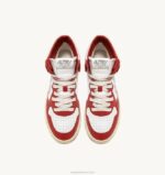 mulheres tênis mid bicolor medalhista em couro branco e vermelho Autry 86XF189 - Image 5