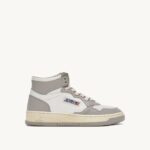 mulheres tênis mid medalist bicolor em couro branco e tom vapor Autry 86XF236