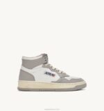 mulheres tênis mid medalist bicolor em couro branco e tom vapor Autry 86XF236