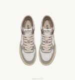 mulheres tênis mid medalist bicolor em couro branco e tom vapor Autry 86XF236 - Image 5