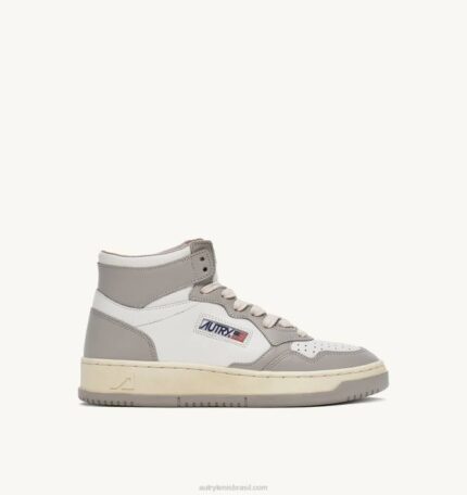 mulheres tênis mid medalist bicolor em couro branco e tom vapor Autry 86XF236