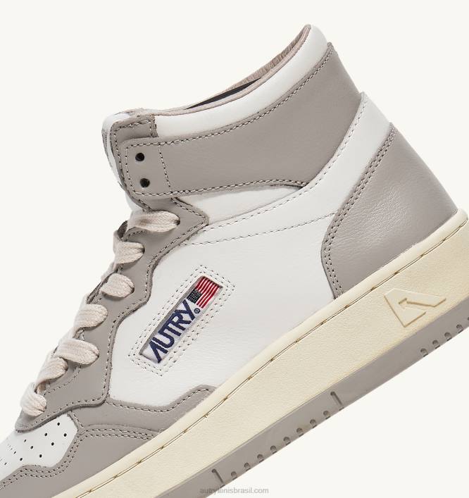 mulheres tênis mid medalist bicolor em couro branco e tom vapor Autry 86XF236 - Image 6