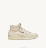 mulheres tênis mid medalist em denim branco marfim Autry 86XF226